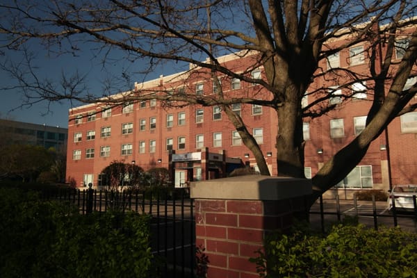 Exterior view of Barton Senior Residences with trees and gardens