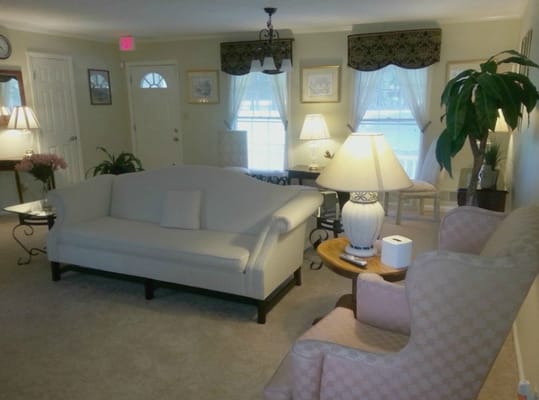 Cozy interior of a common area with seating