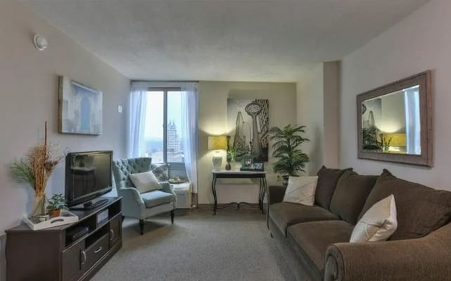 Cozy living area in a senior residence