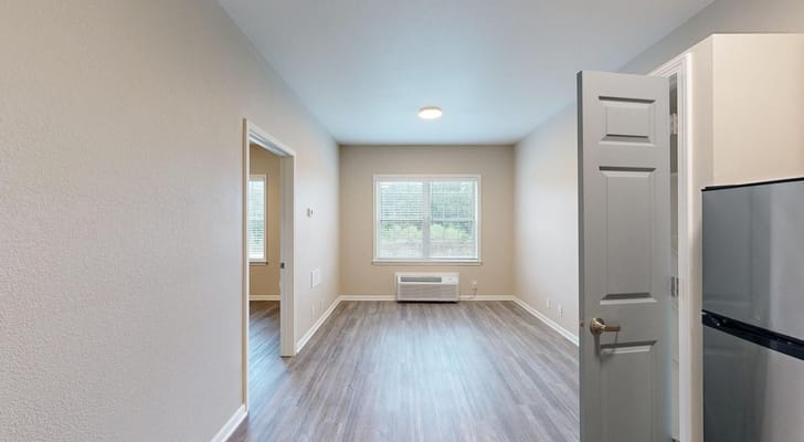 Interior view of a resident's room with a window