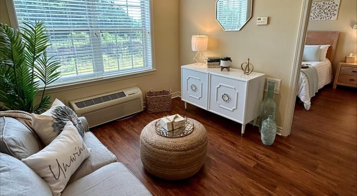 Cozy interior of a resident room with natural light