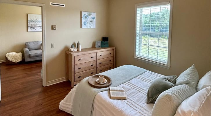 Cozy resident room with a bed and a view