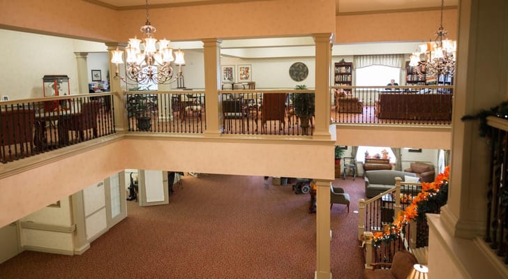 View of a common area with residents and furniture