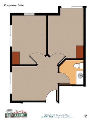 Architectural floor plan of a companion suite