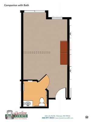 Architectural floor plan of a companion room with bath