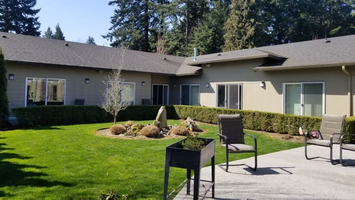 Exterior view of the facility's landscaped garden