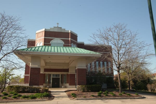 Exterior view of a senior living facility entrance