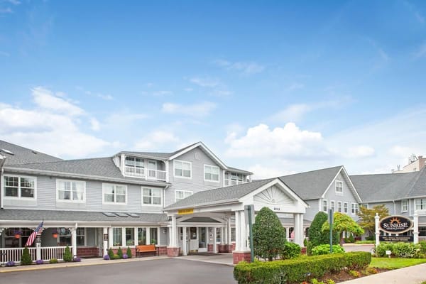 Exterior of the Sunrise at Mill Basin senior living facility