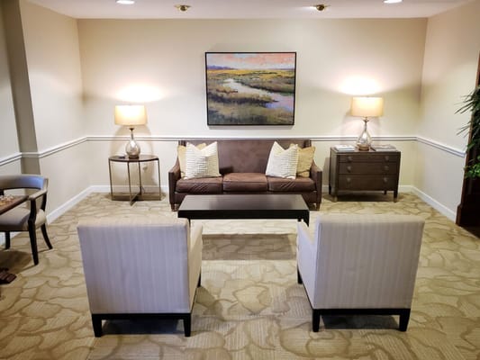 Comfortable seating in a cozy common area