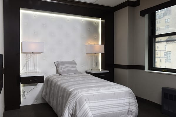 Modern private resident room with a single bed