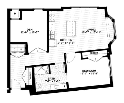 Architectural floor plan of a residential unit