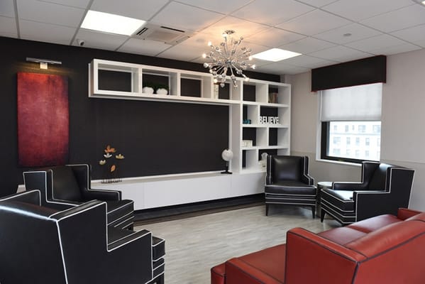 Modern lounge area with stylish seating