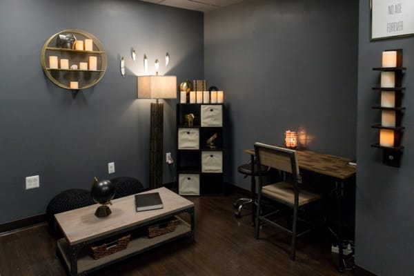 Cozy interior space with soft lighting and decor