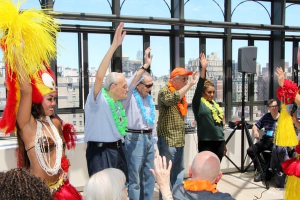 Residents participating in a lively event celebration