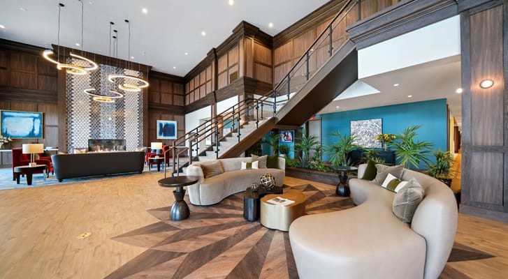 Elegant interior lounge area with modern seating