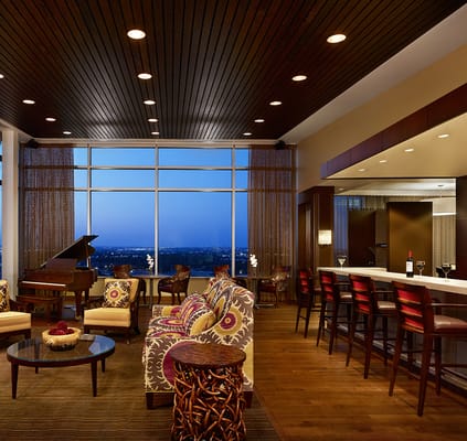 Stylish lounge area in a senior living facility