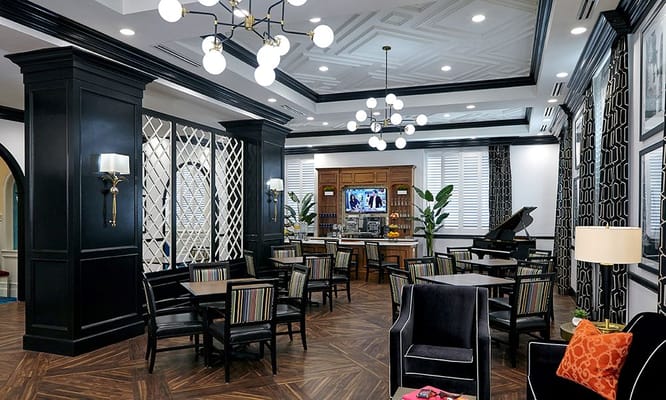 Elegant common area with seating and decor