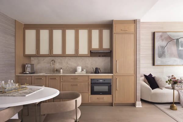 Modern kitchen area in a senior living facility