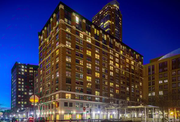 Exterior view of Battery Park by Sunrise at dusk