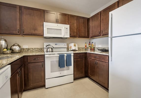 Well-equipped kitchen in a senior living facility