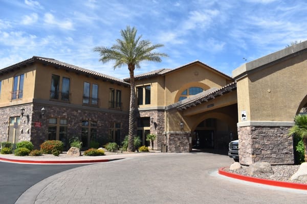 Exterior view of La Siena facility entrance