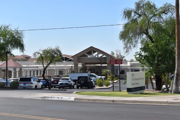 View of the main entrance with a sign for The Terraces of Phoenix