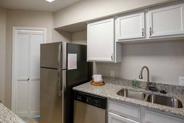 Contemporary kitchen with stainless steel appliances