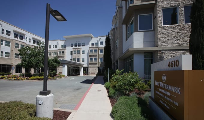 Exterior view of The Watermark at Almaden with a clear blue sky.