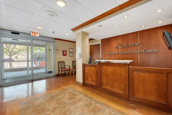 Interior view of Lakeview Nursing and Rehabilitation Center lobby