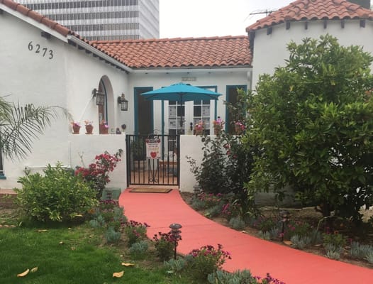 Exterior view of a senior living facility entrance