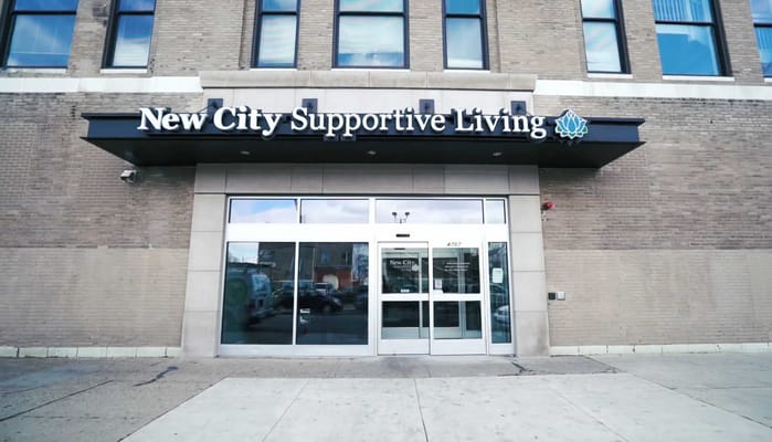 View of the entrance to New City Supportive Living facility