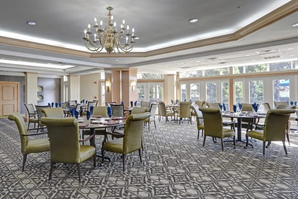 Dining area with elegant decor and ample seating