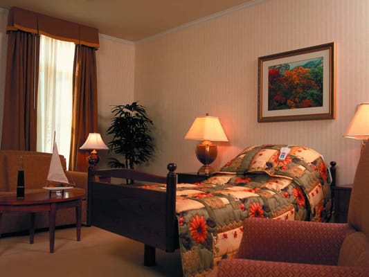 Cozy private resident room with warm lighting