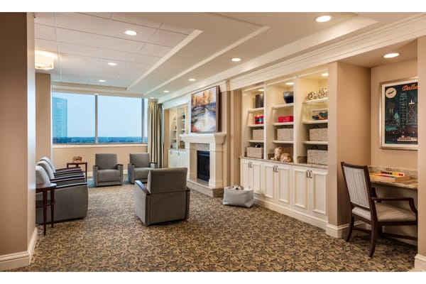 Cozy lounge area with seating and a view