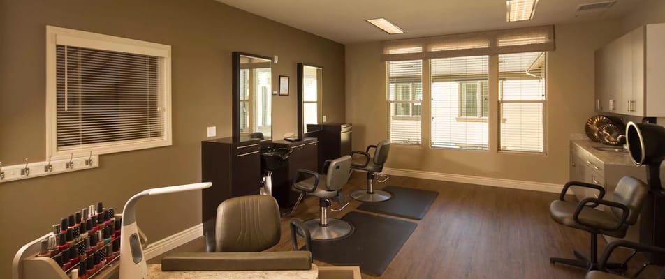 Bright and modern beauty salon in the facility