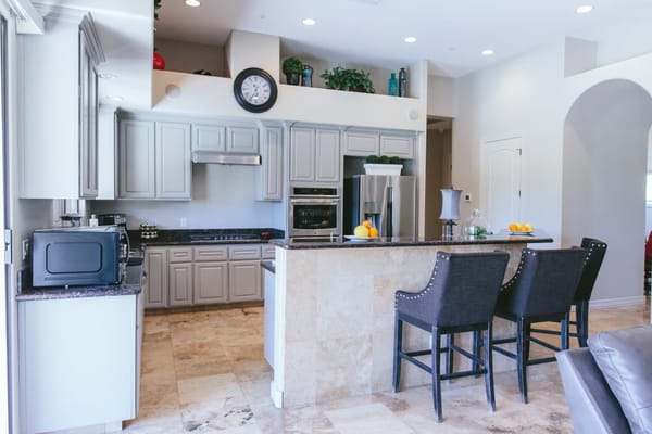 Bright and modern kitchen area in a facility