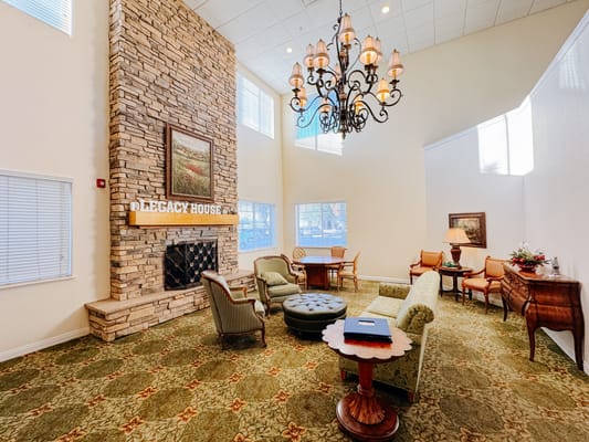 Interior view of the community living room with seating