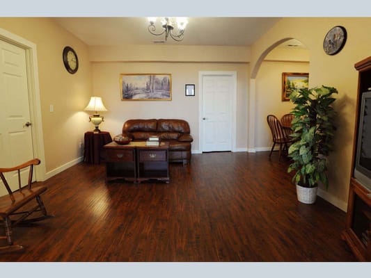 Cozy common area with seating and decor