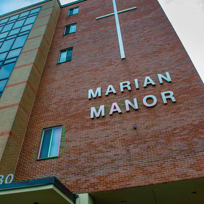 Exterior view of Marian Manor Nursing Home building