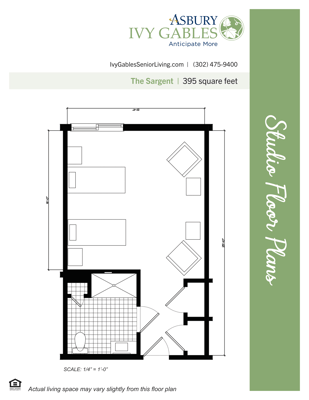 Architectural floor plan of The Sargent studio