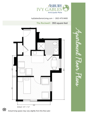 Architectural floor plan for Ivy Gables apartments
