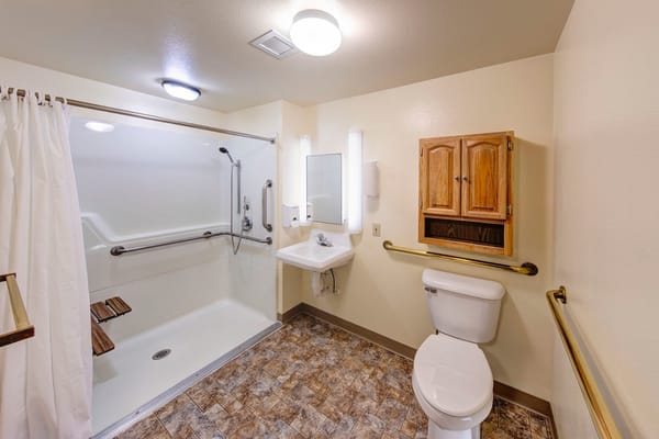 Accessible bathroom with safety features