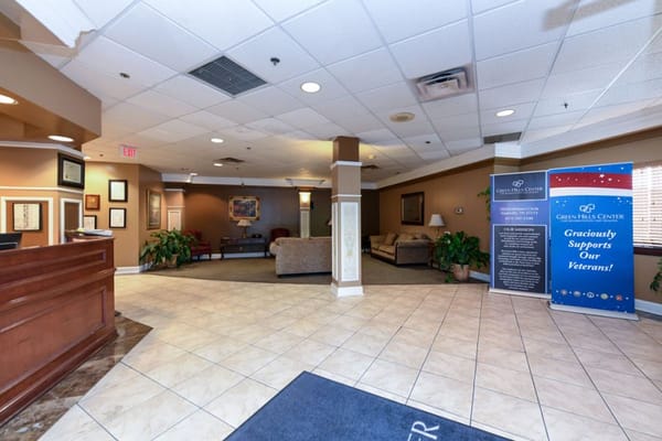 Interior view of the facility lobby and reception area
