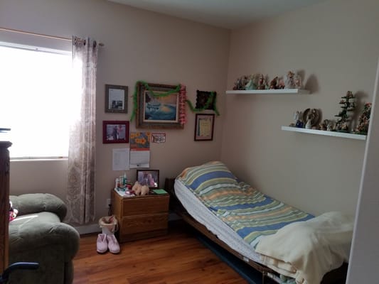 Cozy resident room with personalized decor