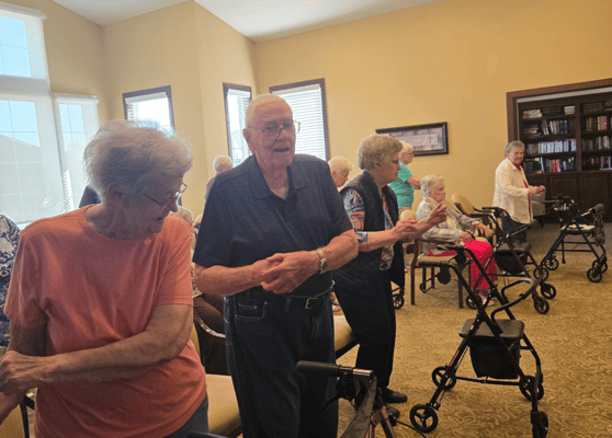 Residents engaged in an organized activity in a common area