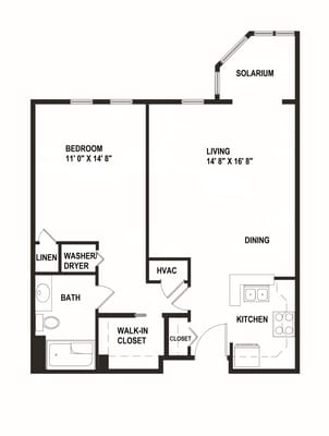 Architectural floor plan showing room layout