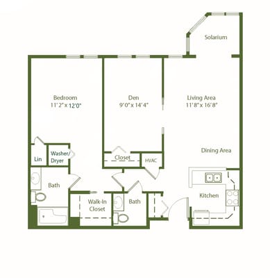 Architectural floor plan of a resident unit