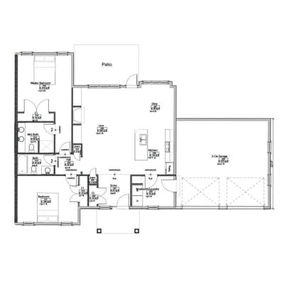 Architectural floor plan of a residential unit