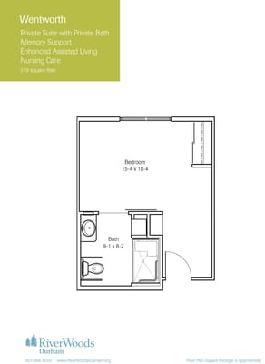 Architectural floor plan of a private suite