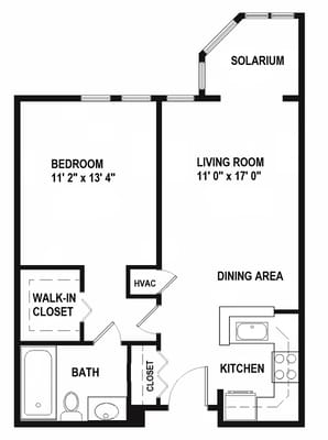 Architectural floor plan of a residential unit